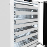 ZLINE Autograph Edition 24 in. Touchstone Dual Zone 44 Bottle Wine Cooler With Panel Ready Glass Door And Matte Black Handle RWDPOZ-24-MB