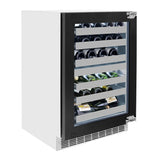 ZLINE Autograph Edition 24 in. Touchstone Dual Zone 44 Bottle Wine Cooler With Panel Ready Glass Door And Matte Black Handle RWDPOZ-24-MB