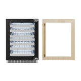 ZLINE Autograph Edition 24 in. Touchstone Dual Zone 44 Bottle Wine Cooler With Panel Ready Glass Door And Polished Gold Handle RWDPOZ-24-G