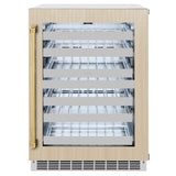 ZLINE Autograph Edition 24 in. Touchstone Dual Zone 44 Bottle Wine Cooler With Panel Ready Glass Door And Polished Gold Handle RWDPOZ-24-G