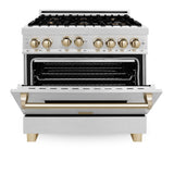 ZLINE Autograph Edition 36" Dual Fuel Range, Gold Accents, RAZ-36-G