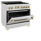 ZLINE Autograph Edition 36" Dual Fuel Range, Gold Accents, RAZ-36-G