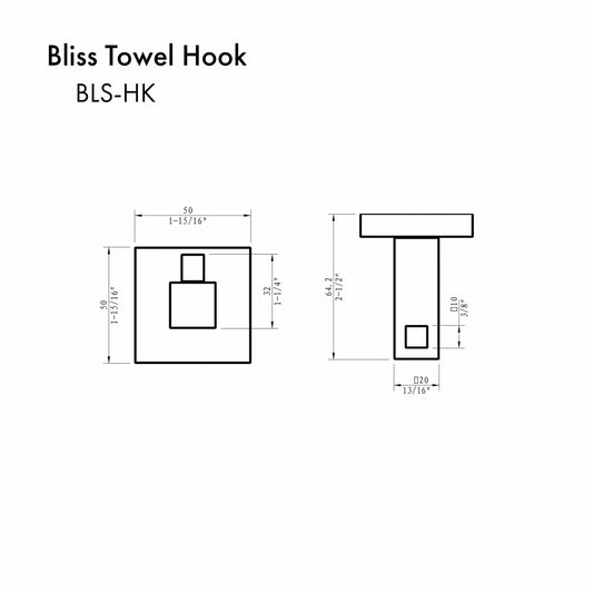 ZLINE Bliss Towel Hook BLS-HK-MB