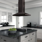 ZLINE Convertible Vent Island Mount Range Hood in Black Stainless Steel BSGL2iN-42