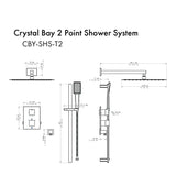 ZLINE Crystal Bay Thermostatic Shower System CBY-SHS-T2-CB