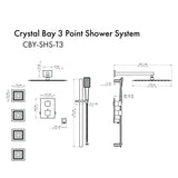 ZLINE Crystal Bay Thermostatic Shower System with Body Jets CBY-SHS-T3-CB