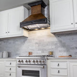 ZLINE 42"  Wooden Wall Mount Range Hood, Antigua and Walnut, 321AR-RD-42