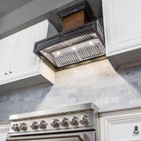 ZLINE 42"  Wooden Wall Mount Range Hood, Antigua and Walnut, 321AR-RD-42