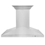 ZLINE Ducted Vent Island Mount Range Hood in Stainless Steel with Built-in ZLINE CrownSound Bluetooth Speakers GL1iCRN-BT-30