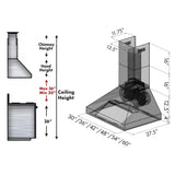 ZLINE Ducted Wall Mount Range Hood in Outdoor Approved Stainless Steel 697-304-54
