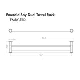 ZLINE Emerald Bay Double Towel Rail EMBY-TRD-BN