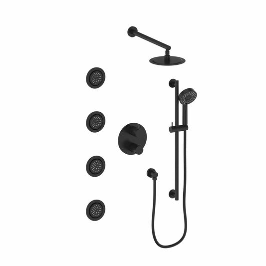 ZLINE Emerald Bay Thermostatic Shower System with Body Jets EMBY-SHS-T3-MB