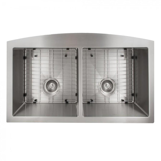 ZLINE Farmhouse 36" Double Bowl Apron Sink Stainless Steel, SA50D-36