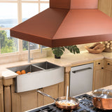 ZLINE Farmhouse 36" Double Bowl Apron Sink Stainless Steel, SA50D-36