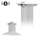 Zline Island Mount Range Hood in Stainless Steel with Built-in ZLINE CrownSound™ Bluetooth Speakers GL2iCRN-BT-42