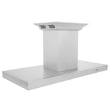 Zline Island Mount Range Hood in Stainless Steel with Built-in ZLINE CrownSound™ Bluetooth Speakers KE2iCRN-BT-48