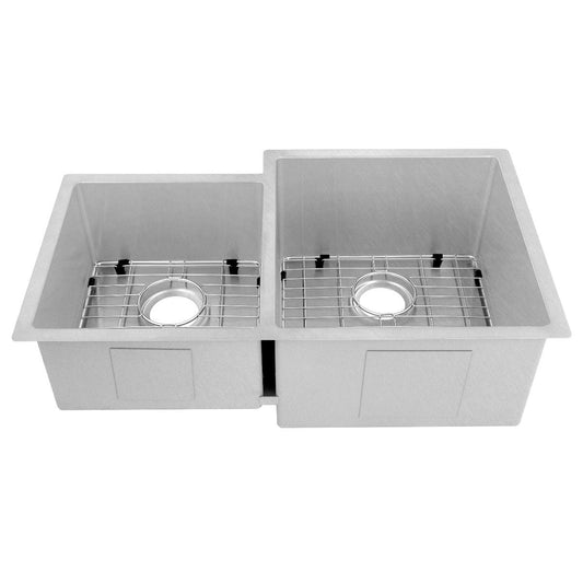 ZLINE Jackson 32" Undermount Double Bowl Sink In DuraSnow Stainless Steel, SRDL-32S