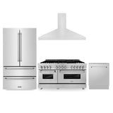 ZLINE Kitchen Package Refrigerator, Range,Range Hood , Dishwasher, 4KPR-RARH60-DWV
