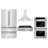 ZLINE Kitchen Package Refrigerator, Rangetop, Rangehood, Wall Oven, 4KPR-RTRH36-AWD