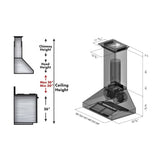ZLINE Professional Convertible Vent Wall Mount Range Hood in Stainless Steel with Crown Molding 667CRN-30
