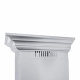 ZLINE Professional Convertible Vent Wall Mount Range Hood in Stainless Steel with Crown Molding 667CRN-42