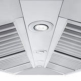 ZLINE Professional Convertible Vent Wall Mount Range Hood in Stainless Steel with Crown Molding 667CRN-48