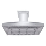 ZLINE Professional Convertible Vent Wall Mount Range Hood in Stainless Steel with Crown Molding 667CRN-48