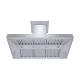 ZLINE Professional Convertible Vent Wall Mount Range Hood in Stainless Steel with Crown Molding 667CRN-48