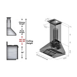 ZLINE Professional Convertible Vent Wall Mount Range Hood in Stainless Steel with Crown Molding 667CRN-48