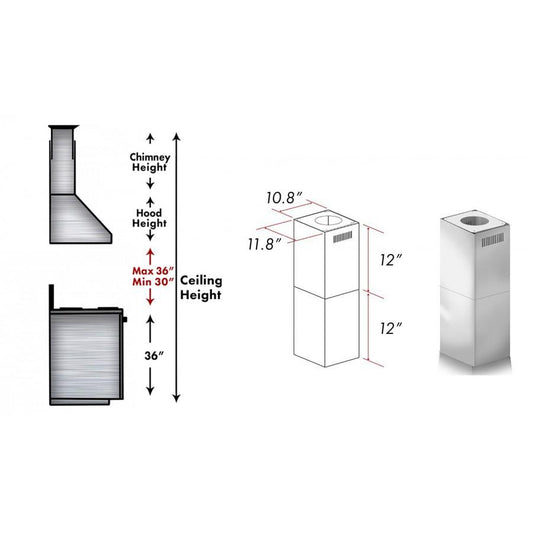 ZLINE Short Kit for Ceiling Under 8 feet ISLAND, SK-GL9i