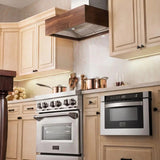 ZLINE 30" Wooden Wall Mount Range Hood Butcher Block, 681W-30