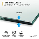 Stellar Series 51 to 54 in. x 76 in. Sliding Frameless Shower Door with Tsunami Guard Tempered Clear Glass