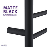 Gown Series 7-Bar Wall Mounted Electric Plug-In Bathroom Towel Warmer Rack in Matte Black Finish Stainless Steel