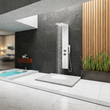 Expanse Series 57 in. 2-Jetted Full Body Shower Panel System with Heavy Rain Shower and Spray Wand in Brushed Steel