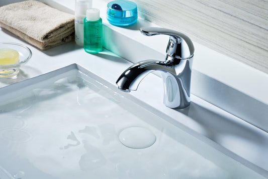 Clavier Series Single Hole Single-Handle Mid-Arc Bathroom Faucet in Polished Chrome