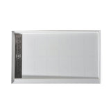 Alexander 60 in. L x 30 in. W Alcove Shower Pan Base with Left or Right Drain in Glossy White Marine Acrylic