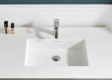 ANZZI Orchard 36" Ultramodern Console Sink (36" W x 34" H), Glossy White Solid Surface Top, Tempered Glass Shelf, Multiple Frame Finishes