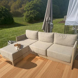 PURPLE LEAF Sanori U-Shaped Patio Couch Set Modular Sofa with Beige Cushions and Ottoman for Balcony