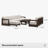 PURPLE LEAF Caesar Enclosed Patio Conversation Set with Bronze Cushion Pillows and Ottoman for Porch Garden