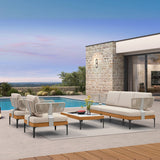 PURPLE LEAF Sicilia L-Shaped Modular Outdoor Sectional with Oatmeal Greige Cushions Flexible Layout for Garden Poolside