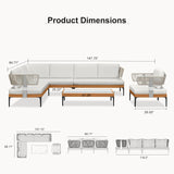 PURPLE LEAF Sicilia Classical Modular Outdoor Sectional with Sunbrella White Cushions Flexible Layout for Boutique Hotel Style Patio