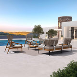 PURPLE LEAF Sicilia Classical Modular Outdoor Sectional with Oatmeal Greige Cushions Flexible Layout for Commercial Spaces