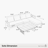 PURPLE LEAF Tuscany L-Shaped Patio Conversation Set with Removable Cushions and Pillows Bronze Aluminum Frame Outdoor Couch Sets for Porch Yard Garden