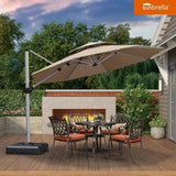PURPLE LEAF Double Top 11 ft Round Outdoor Patio Umbrella with High Quality Sunbrella Fabric