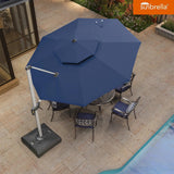 PURPLE LEAF Double Top 11 ft Round Outdoor Patio Umbrella with High Quality Sunbrella Fabric