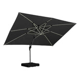 PURPLE LEAF SUNBRELLA Solar Cantilever Umbrella with Lights for Outdoor Patio